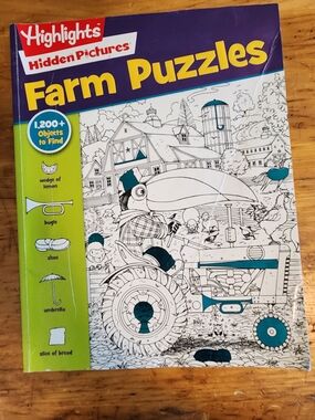 Highlights Hidden Pictures Farm Puzzles - Kids Seek & Find (Blue/Green)